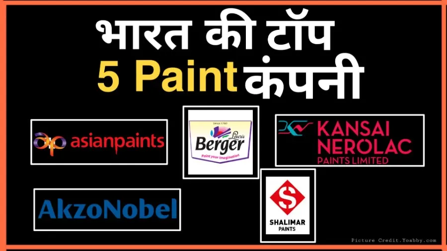 Top 5 paint company in india इंडिया मे तेजी से बढ़ती Top 5 Paints Companies